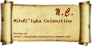 Mihályka Celesztina névjegykártya
